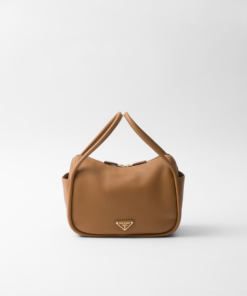 Prada Top Handle Bag in Caramel Leather